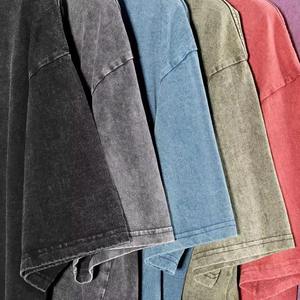 Camiseta de Algodón de Alta Calidad con Lavado Vintage, Personalizable, de Lujo para Hombre, Camiseta con Lavado Ácido para Hombre, Venta al Por Mayor - Product Image 2