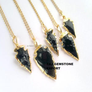 Superventas piedras naturales cristales caoba obsidiana curación caza flecha puntas de flecha piedras preciosas colgante collar para la venta - Product Image 2