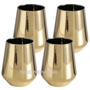 Vaso de Vidrio de Buena Calidad para Uso Doméstico, Vaso de Vidrio Dorado Brillante, Tamaño Personalizado, Juego de 4 en Oferta - Product Image 1