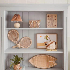 Conjunto de Decoración de Pared de Ratán Tejido a Mano, Mimbre Natural, Arte Decorativo, Decoración de Pared para Habitación Infantil, Estilo Boho, Decoración del Hogar - Product Image 5