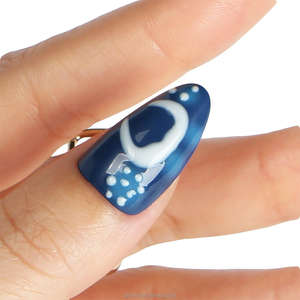 Glintnail 3D ABS Ammon Press Nail Tips 24/36 Pcs Gel Stick-On Artificiel Réutilisable pour Art Logo Personnalisé Style Français Moyen Long - Product Image 2