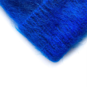 2026 Blue Knit Beanie Hat 100% Acrylic Unisex Casual <b>Winter</b> <b>Cap</b> Solid Color Adult Size 56-58CM Hand Knitted - Product Image 3