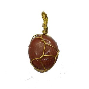 Colgante de Cristal Natural de Cornalina Roja Pulida con Envoltura de Alambre, Engaste de Bisel de Pirita, Amuleto Clásico de Moda, Piedra de Tendencia - Product Image 6