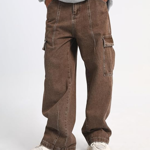 Pantalones Vaqueros Cargo Holgados de Pierna Ancha, Lavado Medio, Algodón, Múltiples Bolsillos, Tiro Medio, Ajuste Holgado, Estilo Hip Hop Y2K Streetwear - Product Image 5