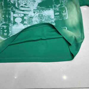 T-shirt décontracté pour homme à manches courtes, col rond, motif tie-dye vert à pois, coupe classique, tissu tricoté - Product Image 6