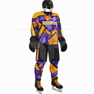 Maillot de hockey sur glace personnalisé avec logo imprimé, vêtements d'équipe de hockey sur glace, maillot de hockey sur glace à séchage rapide, designs de maillots de hockey sur glace bleus - Product Image 2