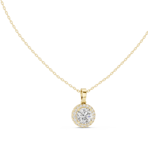 จี้เพชรธรรมชาติทรงกลมประกายเพชรสีทอง10K 14K 18K E F VS ของขวัญเครื่องประดับชั้นดีสำหรับผู้หญิงคลาสสิก - Product Image 5