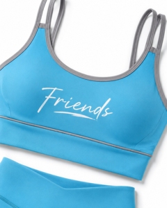 Premium Print 2 Piece Yoga Set <b>Blue</b> High Waist Leggings <b>Crop</b> <b>Top</b> Spandex Polyester Breathable Racerback Scoop Neck - Product Image 3
