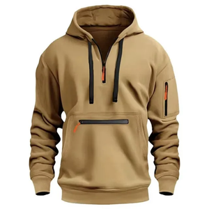 เสื้อฮู้ดฟลีซแบบซิป ¼ ตัว  หนา 500gsm  แบบสั่งทำพิเศษ  พร้อมโลโก้และป้าย  คุณภาพดีที่สุด  ทรงโอเวอร์ไซส์  สำหรับฤดูหนาว - Product Image 2