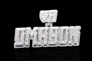 Colgante con Letra 'Iced' de Jameson, Chapado en Plata, Aleación con Pedrería, Estilo Hip Hop, Unisex, para Regalo - Product Image 3