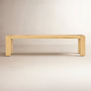 Modern Solid Oak <b>Wooden</b> Patio <b>Benches</b> Minimalist Long Dining Stool Nordic Entryway Hallway Bed End Seating Furniture Home Decor - Product Image 2