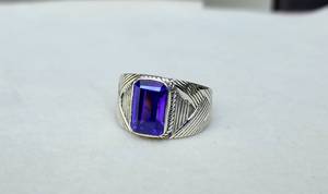 Blue Sapphire Signet <b>Ring</b> Cushion Gemstone 925 Sterling Silver Designer <b>Ring</b> Men Women Gift Elegant Jewelry - Product Image 5
