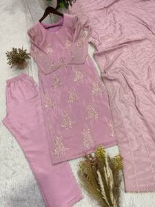 LD CREATION Designer Chinon Silk Embroidered Modern Kurta Pant Set Dupatta Heavy Sequence Embroidery Party/<b>Wedding</b> Wear Ethnic - Product Image 4