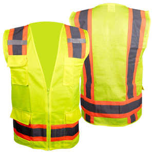 Gilet de sécurité réfléchissant en maille, multi-poches, haute visibilité, vêtements de travail pour travaux routiers et usage industriel - Product Image 6