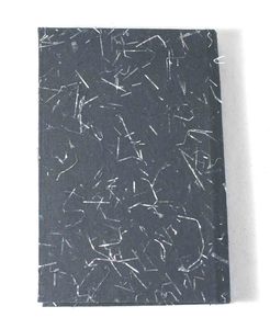 Carnet en papier de coton fait main en gros, noir avec paillettes dorées, intérieur moucheté, couverture rigide - Product Image 4