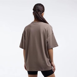 Camiseta de Manga Corta Holgada para Mujer, Cuello Redondo, Hombros Caídos, Secado Rápido, Transpirable, Cachemira Orgánica con Bordado, Precio Bajo - Product Image 6