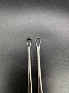 Curette utérine Blake en acier inoxydable, instrument gynécologique à double extrémité |   Curette à boucle fine et à pointe émoussée 27 cm avec petite boucle - Product Image 3