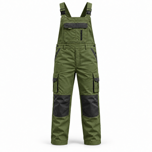 Workshop Work Bib Overalls <b>Men</b> Adjustable Straps Chest Zip Pocket Cargo Storage Knee Reinforcement Industrial Workwear <b>Dungarees</b> - Product Image 2