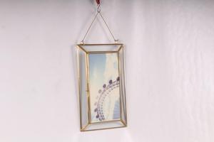 Artisan Design PF1074 Brass Rectangle <b>Photo</b> <b>Frame</b> with <b>Glass</b> Vertical Hanging Display Wall Decor Brass Finish - Product Image 2