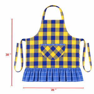 Fancy Kitchen Apron Yarn Dyed Checkered Pattern Kitchen Apron With Beautiful Pocket Kitchen Apron Manufacturer In India. - Product Image 5