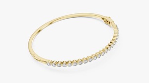 Bracelet tennis plaqué or avec diamants taille brillant rond, bijou de luxe pour femme, idéal pour les fêtes et comme cadeau - Product Image 3