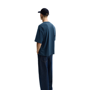 <b>High</b> <b>Neck</b> Oversized <b>T</b> <b>Shirt</b> Men Heavyweight Cotton Mock <b>Neck</b> Premium Blank Streetwear Tee - Product Image 3