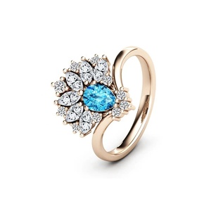 แหวนเพชรสวิสสีฟ้าบุษราคัม925สีเงินแท้แหวนทรงกลมปรับได้สำหรับสาวๆผู้ผลิตเครื่องประดับ alibaba - Product Image 3