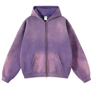Eyre Sport Wear Sudadera con capucha con cremallera personalizada, estilo vintage, con lavado ácido, de peso pesado, desgastada, con efecto descolorido por el sol, estilo streetwear, lisa - Product Image 5