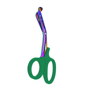 Ciseaux EMT 7,25 pouces, lames arc-en-ciel avec manche vert, acier inoxydable allemand, ciseaux utilitaires EMT, bandage de traumatologie d'urgence - Product Image 6