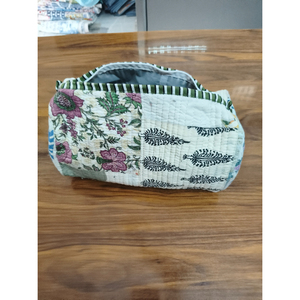 Pochette cosmétique en coton fleuri, taille moyenne, fermeture éclair, style vintage, multifonction, cadeau pour elle - Product Image 4