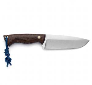 Handcrafted Stainless Steel Broad Utility <b>Knife</b> Dark Hardwood Handle Blue Lanyard <b>Craft</b> Tool - Product Image 5