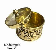 Caja Redonda de Piedra Pulida Hecha a Mano con Diseño Religioso Moderno y Serigrafía para Dibbi/Kumkum, Ideal para Bodas, Decoración del Hogar, Regalos y Festivales - Product Image 3