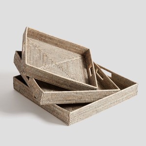 Handcrafted rattan jewellery display <b>tray</b> vanity desk organizer lowest price weave <b>storage</b> <b>trays</b> - Product Image 5