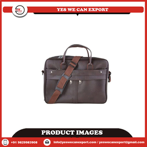 100% Genuine Leather Men's Laptop Briefcase <b>Bag</b> Premium Quality Durable Vintage Design Portable Lightweight Waterproof Briefcase - Product Image 2
