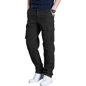 Men's <b>Cargo</b> Pants <b>Stretch</b> Sweatpants Elastic Drawstring Casual Workout Joggers Hiking Tactical Pants with 6 Pockets - Product Image 1