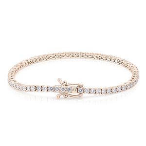 Pulsera de tenis de oro de 14K con diamantes cultivados en laboratorio de 2.4 CT, corte brillante, de lujo para mujer, chapada en rodio, certificada por IGI, regalo de boda, fina - Product Image 2