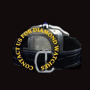 Montre en acier inoxydable avec quartz moissanite de qualité supérieure, boîtier carré argenté, analogique, élégante, cadeau de mariage pour homme - Product Image 3