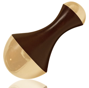Outil de massage ayurvédique naturel 2-en-1 en bois de Kansa pour le visage, les pieds et le corps (format de poche) - Product Image 3