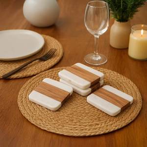 Posavasos y almohadillas de madera de nogal negro macizo de estilo japonés moderno, bandeja cuadrada para té, aislamiento térmico, almohadilla de madera de haya. - Product Image 4