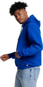 Sweat à capuche unisexe en molleton de coton épais bleu roi premium, uni, avec col en V et poche kangourou - Product Image 5