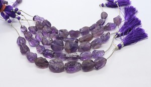 AAA Natural <b>Amethyst</b> Raw Nugget Shape Beads 11-12 MM <b>Amethyst</b> Tumble Nugget Beads 5Inch Natural African <b>Amethyst</b> Nugget Gemstone - Product Image 6