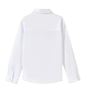 Chemise classique à manches longues et col pour filles - Mélange de viscose doux, boutonnée sur le devant, tissu non extensible, uniformes scolaires - Product Image 5