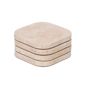 Sous-verres en travertin avec logo personnalisé, sous-verres promotionnels en pierre naturelle pour hôtels, restaurants, cadeaux de mariage, événements - Product Image 5