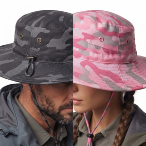 Chapeaux de camping à large bord camouflage d'été unisexes, protection solaire, chapeaux de pêcheur, chapeaux de safari style été - Product Image 6