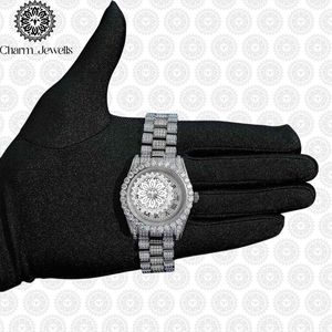 Reloj de Lujo Charm_Jewells para Mujer, Acero Inoxidable, Caja Redonda de 30 mm, Movimiento de Cuarzo Analógico, Detalles de Diamantes, Correa de Cuero - Product Image 2