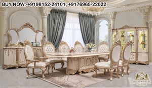 Juego de Comedor Imperial de Lujo Hecho a Mano, Muebles de Comedor Victorianos en Oro Real, Juego de Mesa y Sillas de Madera Sólida, EE. UU. - Product Image 3