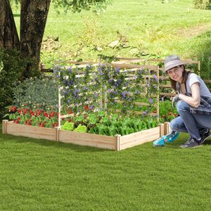Fioriera Rialzata con 2 Vasi e 3 Tralicci, Recinzione Versatile per Giardino e Casa - Product Image 2