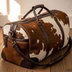 Sac de voyage en cuir véritable, style vintage, grande capacité, portable, respirant, avec fermeture éclair, pour usage quotidien - Product Image 3