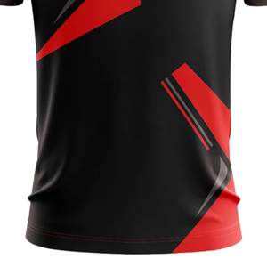 Maillot de cricket pour homme noir et rouge à sublimation, polo à manches courtes, chemise de sport, tenue de match athlétique, uniforme d'équipe, vêtements de performance - Product Image 4