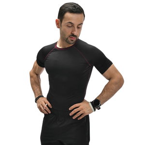 Men's Custom <b>Black</b> Compression Tee Shirt Ultra <b>Tight</b> Second Skin Quick Dry 75% Polyester 25% Spandex Gym Training Sports <b>Top</b> OEM - Product Image 1